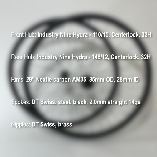 29" i9 Hydra / 29mm Carbon Enduro Wheelset - (Boost/XD/Centerlock)